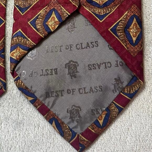 Robert Talbott XL BOC Red Geometric Silk Tie 3.875”x66” Designer Necktie USA - Picture 5 of 7